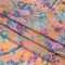 1 Yard Creamsicle Pink and Blue Crinkled Cotton Gauzy Woven Floral Fabric